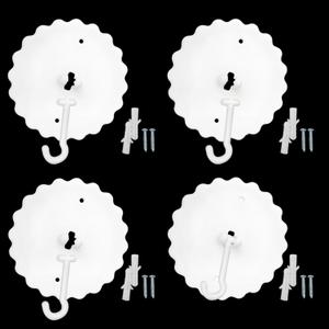 4 Sets Canopy Hooks for Ceiling Bed Crown and Wall Mount Hanging Hooks with Adhesive Tent Mosquito Net Hangers Removable Sticker Hook Anchors for Mosquiteros Flower Style