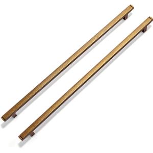Goo-Ki 6Pack Vintage Brass Drawer Handles,10 Inch (256mm) Hole Center Antique Brass Straight Cabinet Pulls Solid Zinc Alloy Hardware for Bar Kitchen