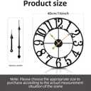 Wall Clock Battery Operated,Silent Non Ticking Modern Rustic Metal Small Clocks for Living Room/Bedroom/Office/Kitchen/Farmhouse Home Decor-16IN(Arabic Number-Black)
