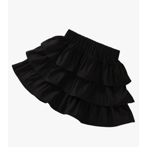 Little Girls Skirts with Shorts Underneath,3-Layer Ruffle Scooter Skirts for Girls, Size L