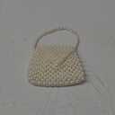 White Beaded Pearl Handbag Coin Purse Acrylic Beaded Handbag Mini Wrislet Clutch Elegant Evening Bag for Party Wedding