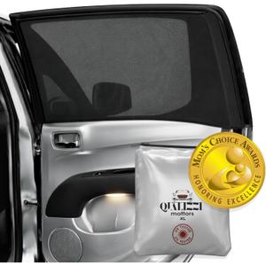 XL/Car Side Window Shades for SUV (9 Sizes/2 Pack). Breathable Stretchy Mesh for Sun, Heat & Privacy Protection, Blocks 96% UVA, Baby/Camping Bug Windows Screens Full Covers | Qualizzi