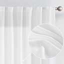 jinchan Linen Blend White Curtains 72 Inches Long for Living Room Farmhouse Rod Pocket Back Tab Light Filtering Window Drapes for Bedroom Curtains Off White 2 Panels