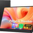 HotYeah Portable Laptop Monitor, 15.6-in 1080P FHD Travel Monitor USB-C HDMI External Computer Screen FreeSync IPS w/Kickstand, Extra External Display for Laptop PC Mac Phone Tablet Switch Xbox PS5