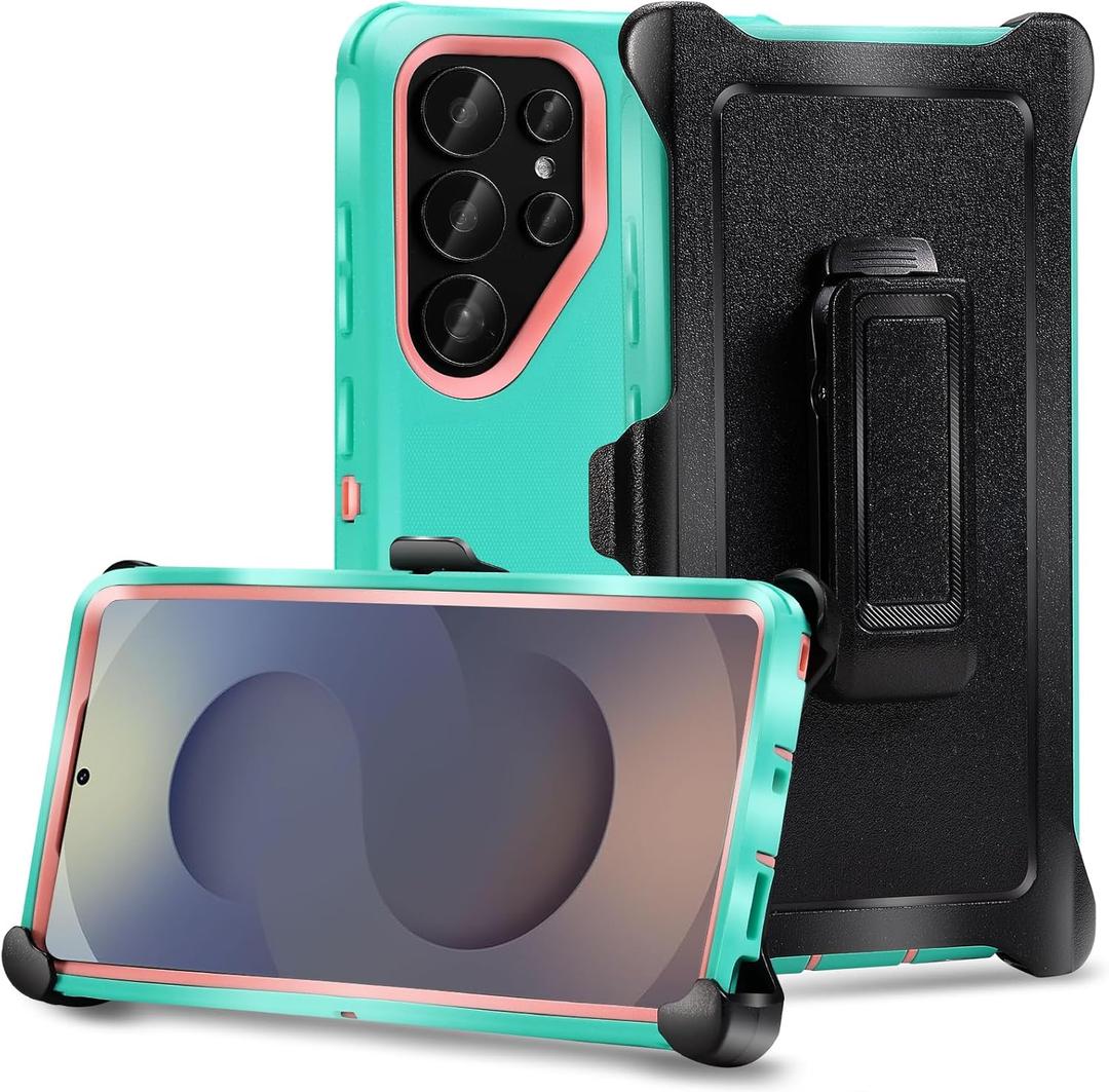 Galaxy S25 Ultra Belt-Clip Holster Case, Heavy Duty Case, Shockproof/Drop/Dust Proof 3-Layer Protective Durable Cover for Samsung Galaxy S25 Ultra 2025 Release