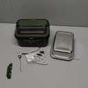 Cordless Electric Lunch Box for Adults  Battery-Powered Heated Lunch Box with 1.2L Stainless Steel Container, Timer Function, and Leak-Proof Food Warmer for Work, Travel & Office (Green)