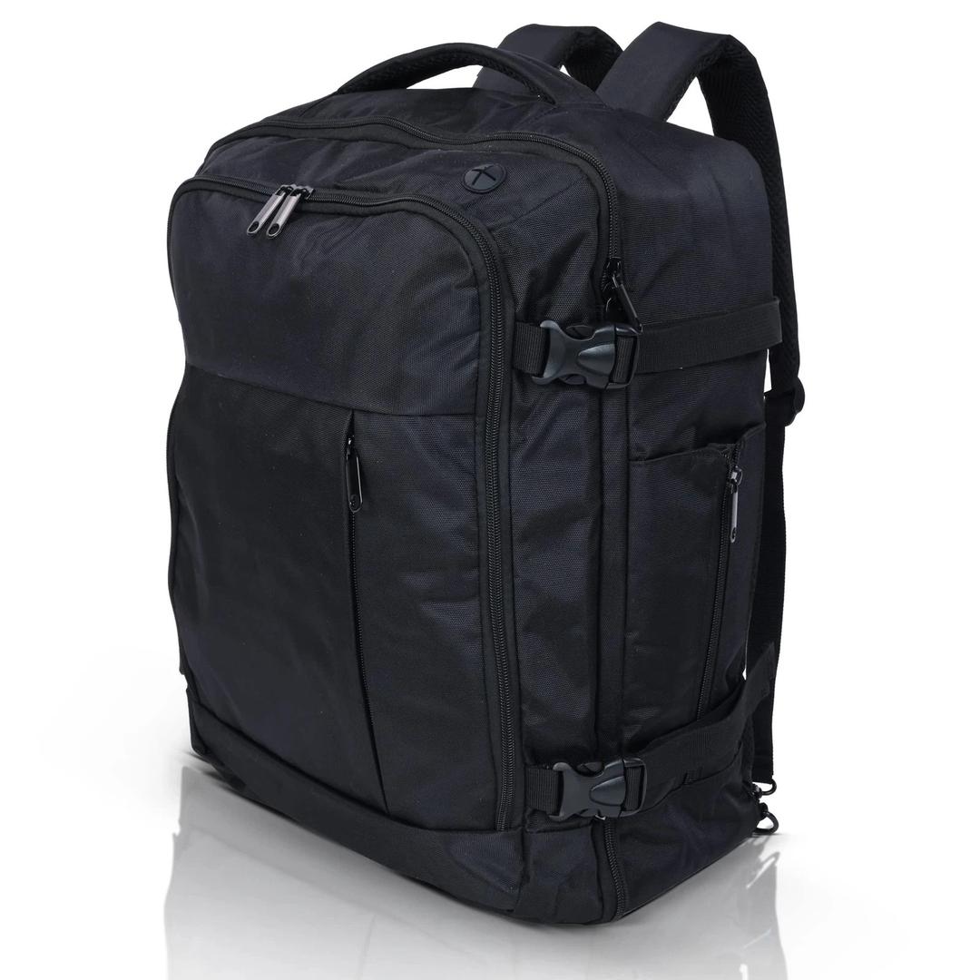 Under Seat 18x14x8" Maximum Carry on Sized Backpack Luggage Bags for American Airlines, Spirit, Frontier & South West Airline black