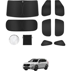 8PCS Window Shades for Honda CRV(2023-2025) Accessories Full Coverage Sun Shade for Side Windows, Rear Triangular & Windshield UV Protection & Privacy for Camping, Napping, Relaxing