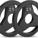 JFIT Olympic 2 Inch Grip Plates and Bumper Plates for Barbell - Single Weights or Sets of 2 (Muliple Weights)