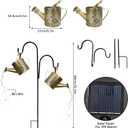 DDQ Solar Watering Can Lights, Warm White/Color LED with Shepherd Hook, IP65 Waterproof Metal Garden Decor, Auto On/Off for Patio Backyard for Mom Family Holidays Gift