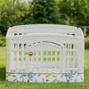 Dog Playpen Bottom Pad Fits for 36 Inch 4 Panels Exercise Pet Playpen, Dog Crate Pad Puppy, Hoop and Loop Design (Note: Playpen Not Included). (White Leaves)