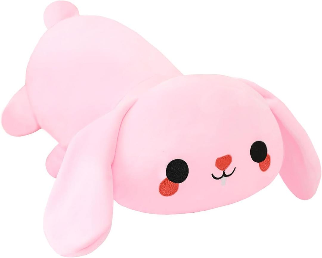 Hug-a-lumps Weighted Bunny Plush, Weighted Bunny Stuffed Animal, Cute Plushies Soft Pink Pillow Toy Gift for Kids Adults 9.8 Inch, 0.8 Lbs