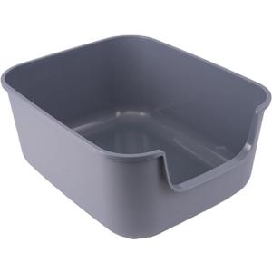 Large Cat Litter Box with High Sides,Cat Boxes for Indoor Cats,Cat Litter Pan for Kitty,Litter Box with Low Entry,Easy to Clean,Anti-Splashing (Grey)