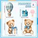 Honoson 4 Pcs Large 24" x 32" Teddy Bear Baby Shower Decorations Cardboard Cutouts, Bear Themed Party Yard Signs Blue for We Can Bearly Wait Birthday Gender Reveal Party Supplies Lawn Decor