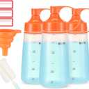 Plastic Condiment Squeeze Bottles for Sauces Wide Mouth - Salad Dressing Bottle Dispenser for Sauce Cooking Oil Ketchup Syrup Liquids Griddle Paint Mustard Resin (3-Pack (orange), 10, ounces)