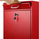 Locking Mailbox with Key for Outdoor 12 x 10.5 x 4.7 Inches Large Wall Mount Mail Box with Lock Security Mail Drop Metal Collection Boxes Hanging Secure Postbox (Red)