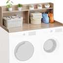 Washer Dryer Countertop with Shelf 54" W x 27.5" L Laundry countertop for Washer and Dryer with Edge Rails, Oak