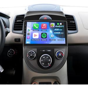 [4G+64G] Radio for Kia Soul 2010 2011 2012 2013, 9 inch Touch Screen Kia Soul Android Car Stereo, Wireless Carplay/Android Auto/32 EQ Audio/1280 * 720 Screen/SWC/Bluetooth/WiFi