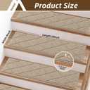 COSY HOMEER Edging Stair Treads Non-Slip Carpet Mat 28inX9in Indoor Stair Runners for Wooden Steps, Edging Stair Rugs for Kids and Dogs, 100% Polyester TPE Backing(4pc, Beige)