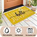 Spring Summer Front Door Mat Outdoor Non-Slip Yellow Hello Sunshine Doormat Outdoor Rug Summer Door Mats for Porch Outside Entrance Decor 17"x30"