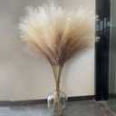 38" 10 Stems Faux Pampas Grass Decor - Tall Pampas Grass for Floor Vase, Boho Home Wedding Mothers Day Decoration (Beige Mixed) (Beige & Coffee & Brown)