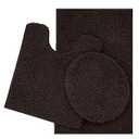 ITSOFT 3pc Non-Slip Shaggy Chenille Bathroom Mat Set, Includes 24 x 21 Inches U-Shaped Contour Toilet Rug, 34 x 21 Inches Bathmat and 1 Toilet Lid Cover, Machine Washable, Chocolate Brown