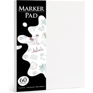Pack of 3 Sketchbook Marker Paper Pad, 90LB/150GSM Thick Sketch Book, 60 Sheets/120 Pages Glue-Bound, Sketch Book for Alcohol Markers, Acrylic Marker, Charcoal Pencil, Ink Pens, Colored Pencil, Oil Pastel (107.6 IN)