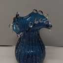 8inch Blown Glass Bubble Vase Collection Modern Art Flower Vase Decoration for Home Decor Living Room,Office,Centerpiece,Table and Wedding,Blue