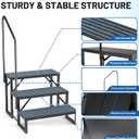 RV Steps Spa Steps with Handrail - 3 Step Hot Tub Steps Trailer Steps Mobile Home Stairs for 5th Wheel RV, Trailer, Hot Tub, Pool, Porch with Non-Slip Mats