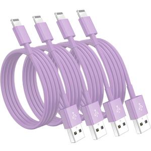 4 Pack [Apple MFi Certified] Apple Charging Cables 6ft, iPhone Chargers, Lightning Fast iPhone Charging Cord for iPhone 12/11/11Pro/11Max/ X/XS/XR/XS Max/8/7, ipad(White) (4pack(6ft), Purple, 4)