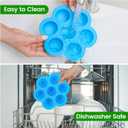 GOKCEN's Silicone Egg Bite Molds [2 Pack] Instant Pot Accessories - Total 14 Cups Muffin Pan for Baking - Food Freezer Tray with Lid - Reusable Storage Container (Blue & Green - Egg Bite Mold)