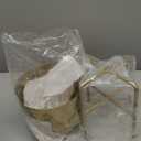 MyGift 7 Inch Deluxe Modern Hammered Brass Tone Metal Flower Planter Pot with Decorative Riser, Plant Pot with Display Stand Dcor - Handcrafted in India