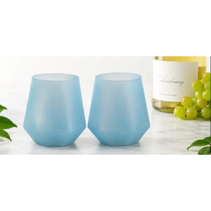 Wine2Go Diamond Silicone Wine Glasses 9oz Set of 2