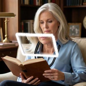 10X Magnifying Glass for Reading, Magnifying Glass with Light, 50 LED, 3 Lamp Modes, Reading Time Reminder, Reading Magnifier for Books, Close Work Seniors & Low Vision