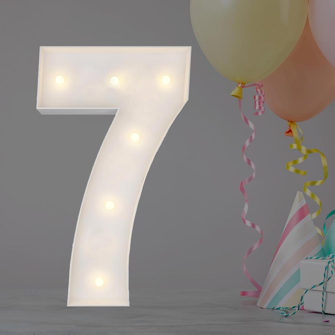 2FT Marquee Light Up Number, Mosaic Balloons & Cardboard Numbers for 17th & 70th Birthday Parties & Anniversary Decor