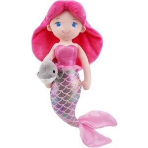 June Garden Atlantic Wonders Series - Mermaid Princess Thalassa Seabreeze - 16" Soft Plush Stuffed Mermaid Doll Gift for Toddler Girls