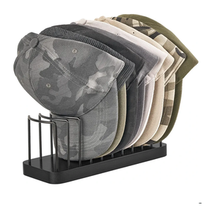 Mkono Hat Organizer for Baseball Caps, Hat Holder for 15 Baseball Caps, Tabletop Hat Rack Stand Hat Storage Display Cap Organizer for Desk Closet Shelf Dresser (Black, Medium)