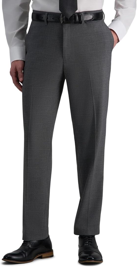Haggar Men's Haggar Men’s Jmh 4-Way Stretch Slim Fit Flat Front Dress Pant, (30W x 30L, Med Grey)