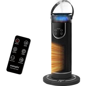 Space Heaters for Indoor Use, Electric Space Heater with Remote, Humidifier, 12H Timer, 3 Modes, Oscillation, Ambiance Light,1500W/750W Portable Heater for Room