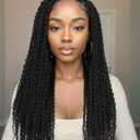 WIGER Full Double Lace Braided Wigs Two Twist Braid Curly Wig Black Spiral Coiled Braid Wigs Pre Plucked with Baby Hair Senegalese Braided Wig for Black Women 24 Inch