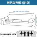 4 Piece Stretch Sofa Covers for 3 Cushion Couch Covers Furniture Slipcovers for Living Room (1 Base Cover Plus 3 Seat Cushion Covers) Thicker Jacquard Fabric Cover (XL Sofa, Natural)