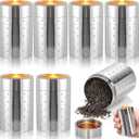 Tebery 6 Pack Small Spice Containers, Portable Aluminum Storage Canister with Lids, 2.7 Oz Smell Proof Waterproof Mini Metal Jars for Tea, Spices, Coffee Beans, Travel and Kitchen Organization