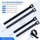2 x 60PCS 8 Inch Reusable Cable Ties Black, Adjustable Cable Straps, Cable Tie Management, Cable Tidy for Desktop Charging Cables, Home and Office