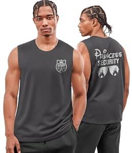 Flafens Tank Tops Men - Sleeveless Shirts for Men Graphic Cotton Mens Tank Tops Summer Tanktop Casual Loose Fit Tanktop Gray Mens Sleeveless Tee Shirts for Workout Running Sports, M, Princess