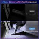 CARFIB Car LED Door Lights Projector 7 Color Wireless Door Warning Lights USB Welcome Doors Sill Courtesy Projection Magnetic Auto Sensing Ambient Lighting Puddle Light 4Pcs