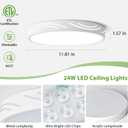 Modern Dimmable Ceiling Light Fixture,5CCT in One LED Flush Mount Kitchen Lights,Round Close to Ceiling Lamp for Hallway Entryway Bedroom Living Room Laundry Room Bathroom(White,11.81 in,ETL Listed)