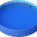 Foldable Dog Pool with RGB LED Light, 71" Collapsible Hard Plastic Kiddie Swimming Pool with Remote for Small Medium Large Doggie Kitty Puppy, Pet Bathing Tub Wading Pool for Dogs Blue