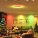 Govee Smart Ceiling Light 4300LM, RGBIC LED Ceiling Light Fixture Works with Matter, Flush Mount Light Fixture, DIY Colors, 2700K-6500K Dimmable for Bedroom, Living Room, 15 Inch, 1 Pack