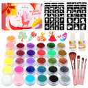 Temporary Glitter Tattoo Kids, Eleanore's Diary 31 Glitter Colors,165 Unique Stencils,2 Glue,4 Brushes,Adults & Kids Arts Glitter Make Up Kit, Gifts for Girls Boys Birthday Party Summer Festival