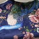 Round Rug 4ft Washable Circle Rug Non Slip Low Pile Floral Peacock Animal Small Circular Rug for Bedroom, Bathroom, Entryway, Kids Room, Office, College Dorm (Cobalt Blue)